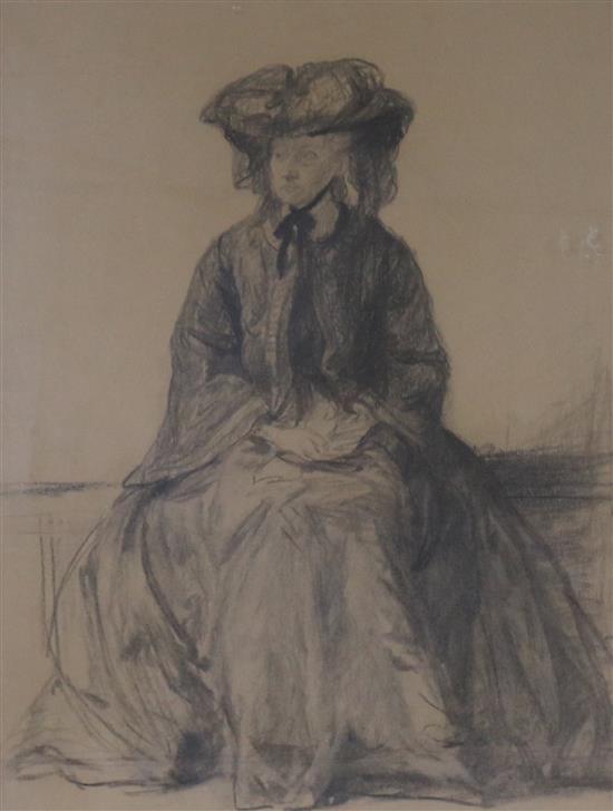 Frances Dodd (1874-1949) Portrait study of a woman 13.25 x 10in.